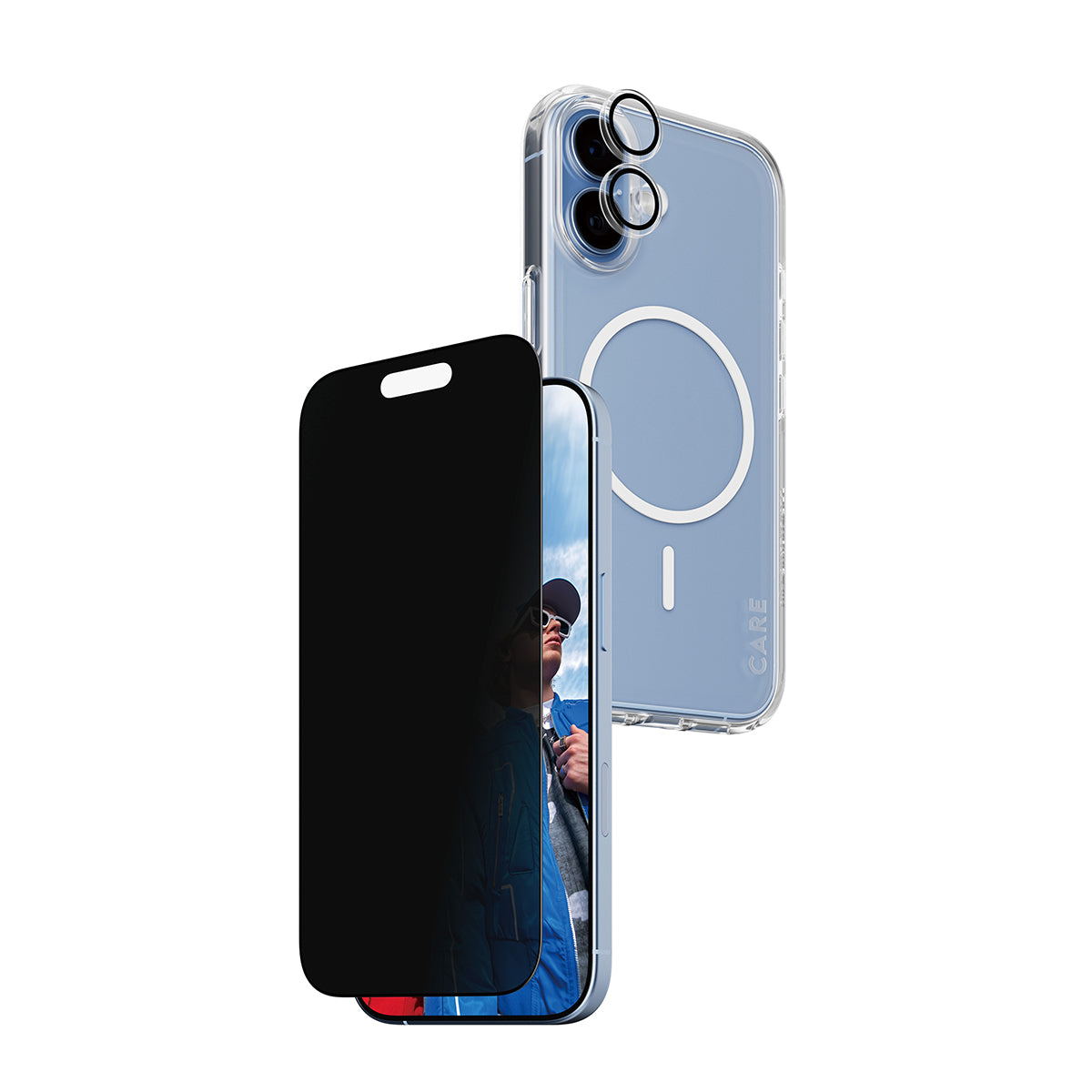 باندل حماية بميزة الخصوصية 3 في 1 من CAREx PG لهاتف iPhone 17