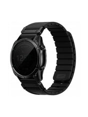 UNIQ FLUO MAGNETIC SMARTWATCH STRAP 26MM LUG WITH REMOVABLE CONNECTOR - MIDNIGHT BLACK (MIDNIGHT BLACK)