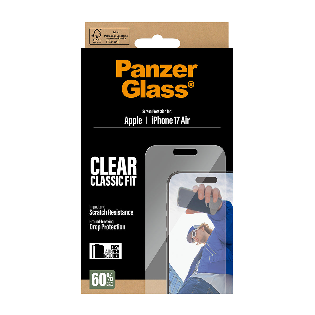 PanzerGlass Screen Protector, Classic Fit 6.6" for iPhone 17 Air
