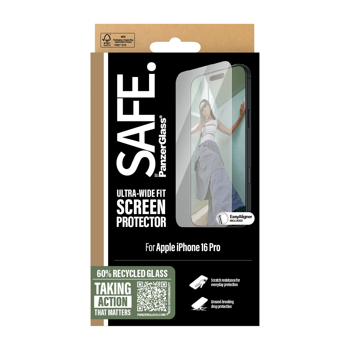 SAFE Screen Protector, Ultra-Wide Fit for iPhone 16 Pro