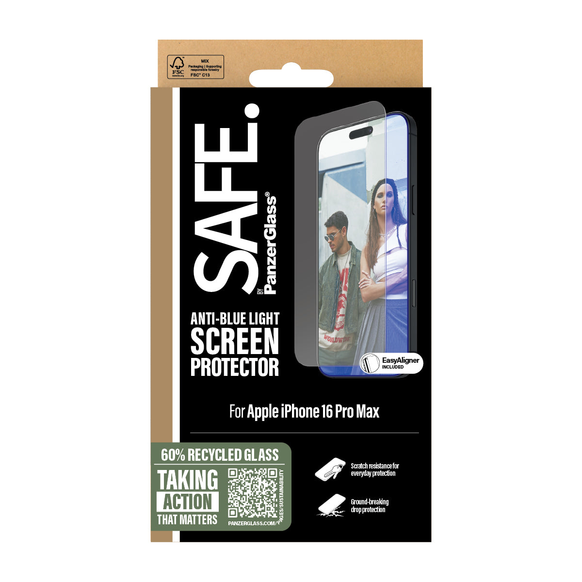 SAFE EyeCare Screen Protector, Ultra-Wide Fit for iPhone 16 Pro Max