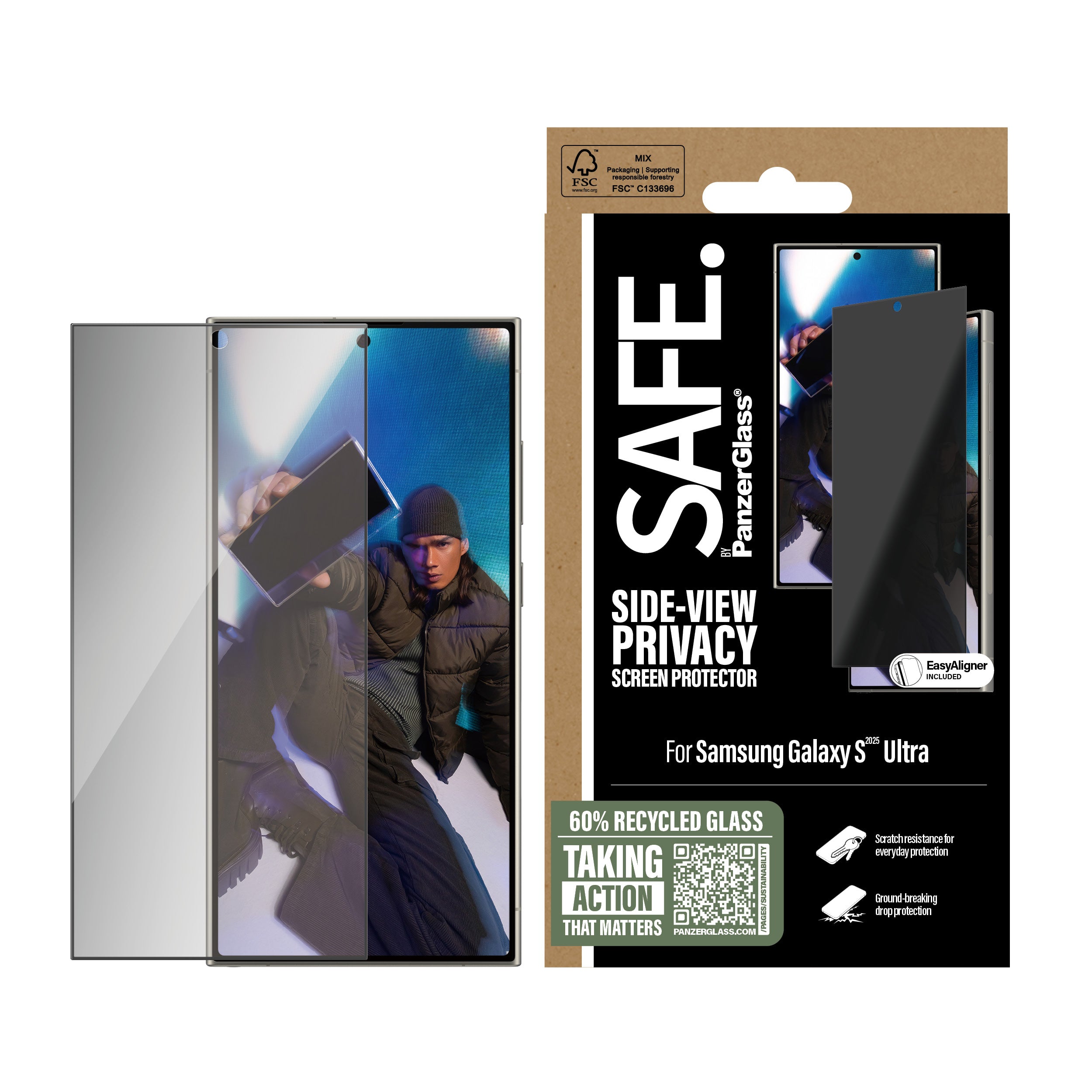 SAFE Privacy Screen Protector, Ultra-Wide Fit for Galaxy S25 Ultra
