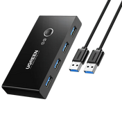 صندوق مشاركة USB 3.0 (2 مدخل و 4 مخارج) من UGREEN - أسود