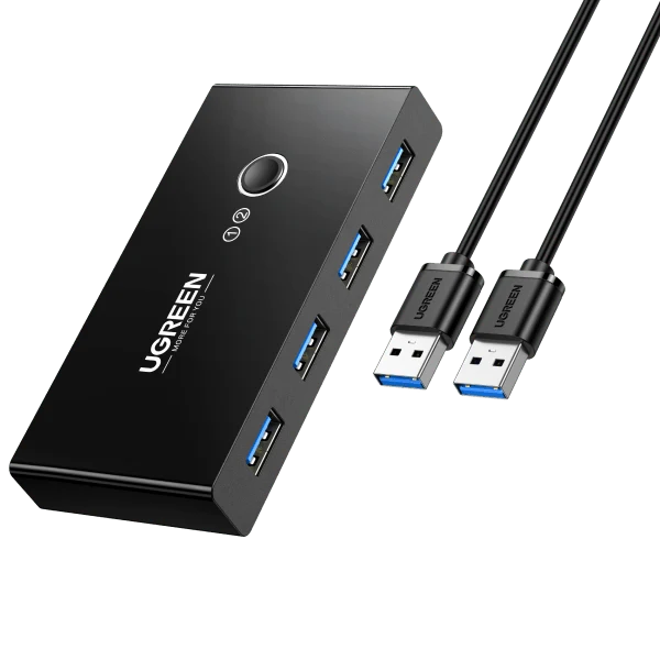 UGREEN 2 In 4 Out USB 3.0 Sharing Switch Box - Black