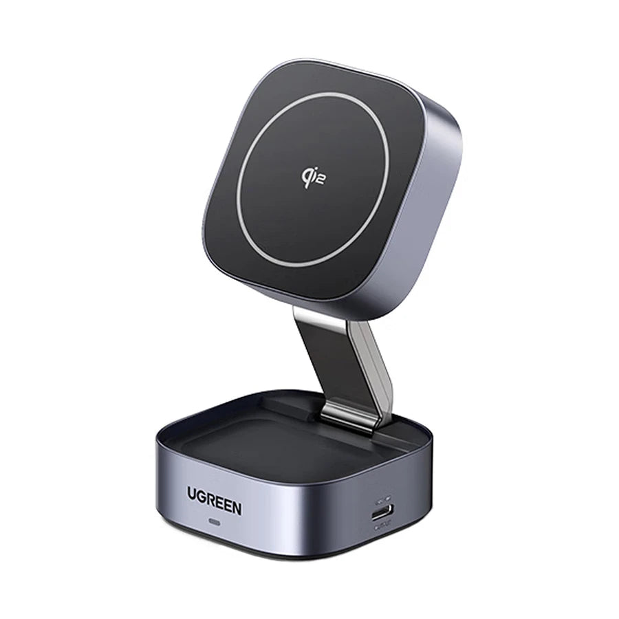 UGREEN MagFlow 2-in-1 Magnetic Wireless Charger 15W - Space Grey