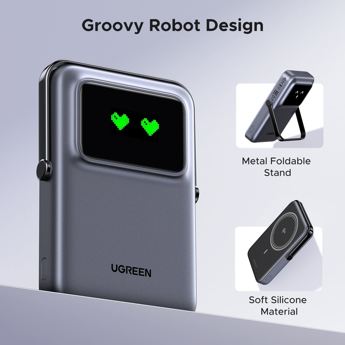 UGREEN Uno 10000mAh Magnetic Wireless 15W Power Bank 20W Black product image 9