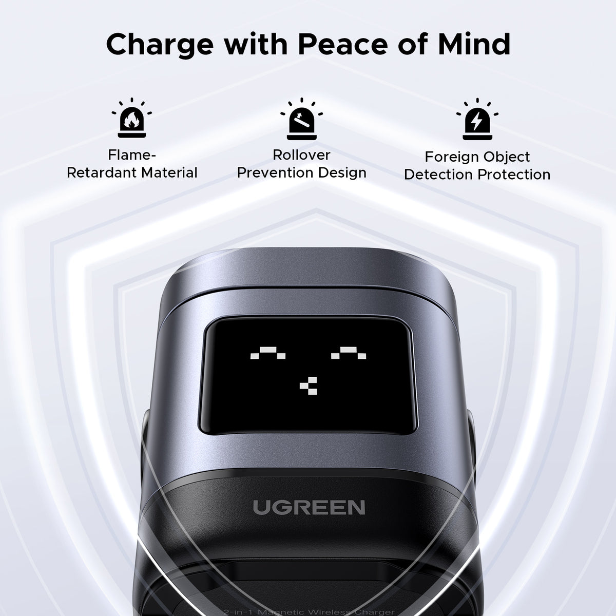 UGREEN Uno 2-in-1 Magnetic Wireless Charger 20w (Space Grey) product image 12