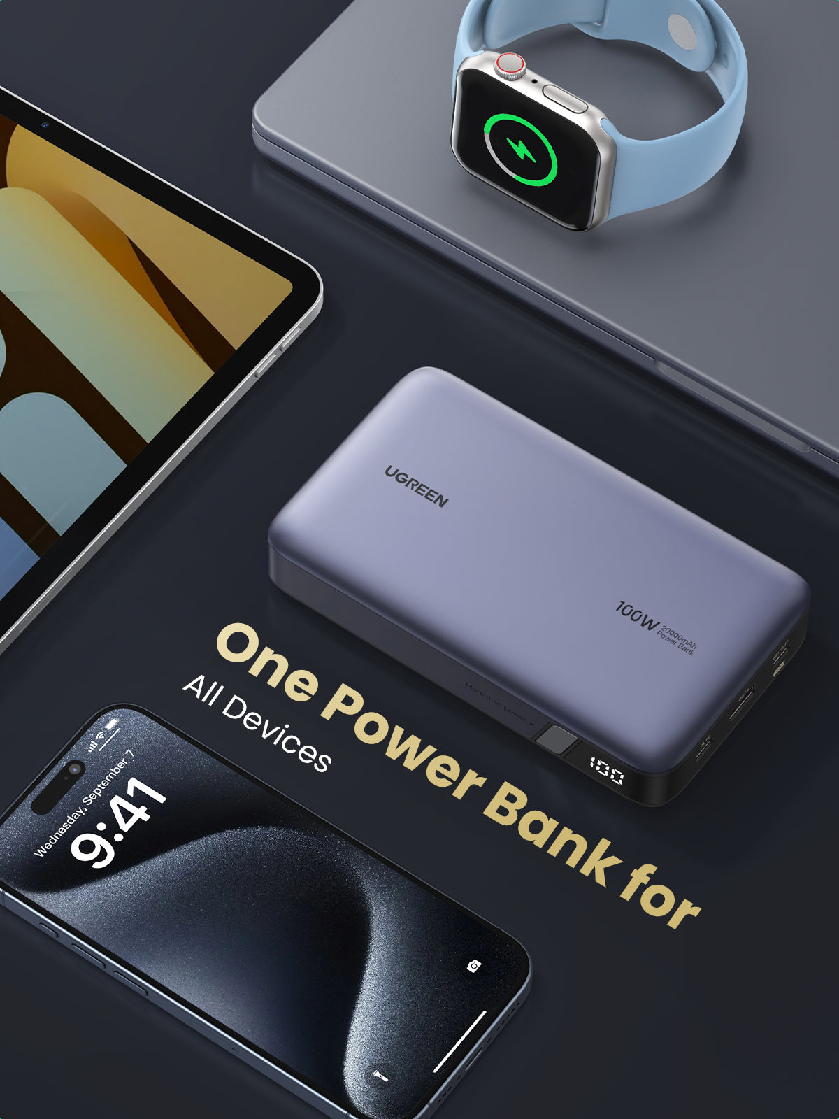 UGREEN 20000mAh 100W Two-way Fast Charging Power Bank Black product image 4