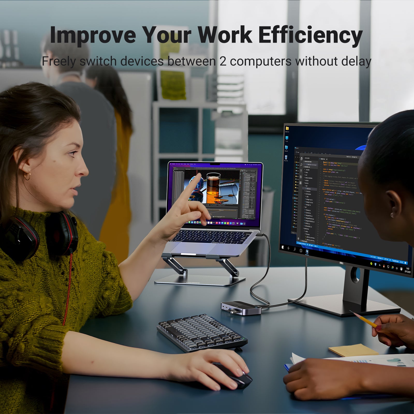 UGREEN USB 3.0 Sharing Switch 2 In 4 Out Black product image 6