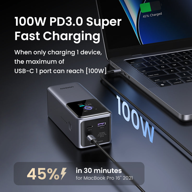 UGREEN Nexode 20000mAh 130W Fast Charging Power Bank35524b Black product image 7