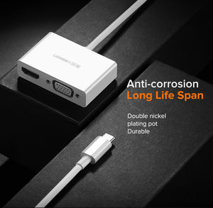 UGREEN USB Type C to HDMI + VGA Converter (White) product image 9