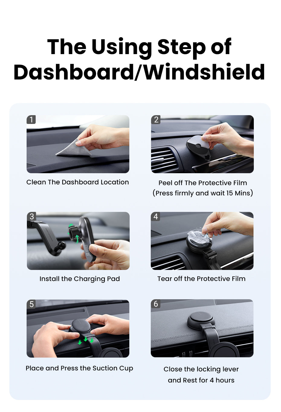 UGREEN Magnetic Car Wireless Charger 15W CD345 (Black) product image 13