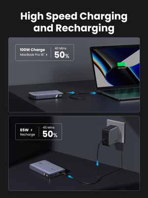 UGREEN 20000mAh 100W Two-way Fast Charging Power Bank Black product image 8