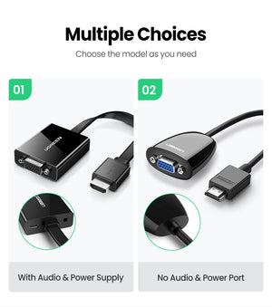 UGREEN HDMI to VGA Converter 25cm (Black) product image 4