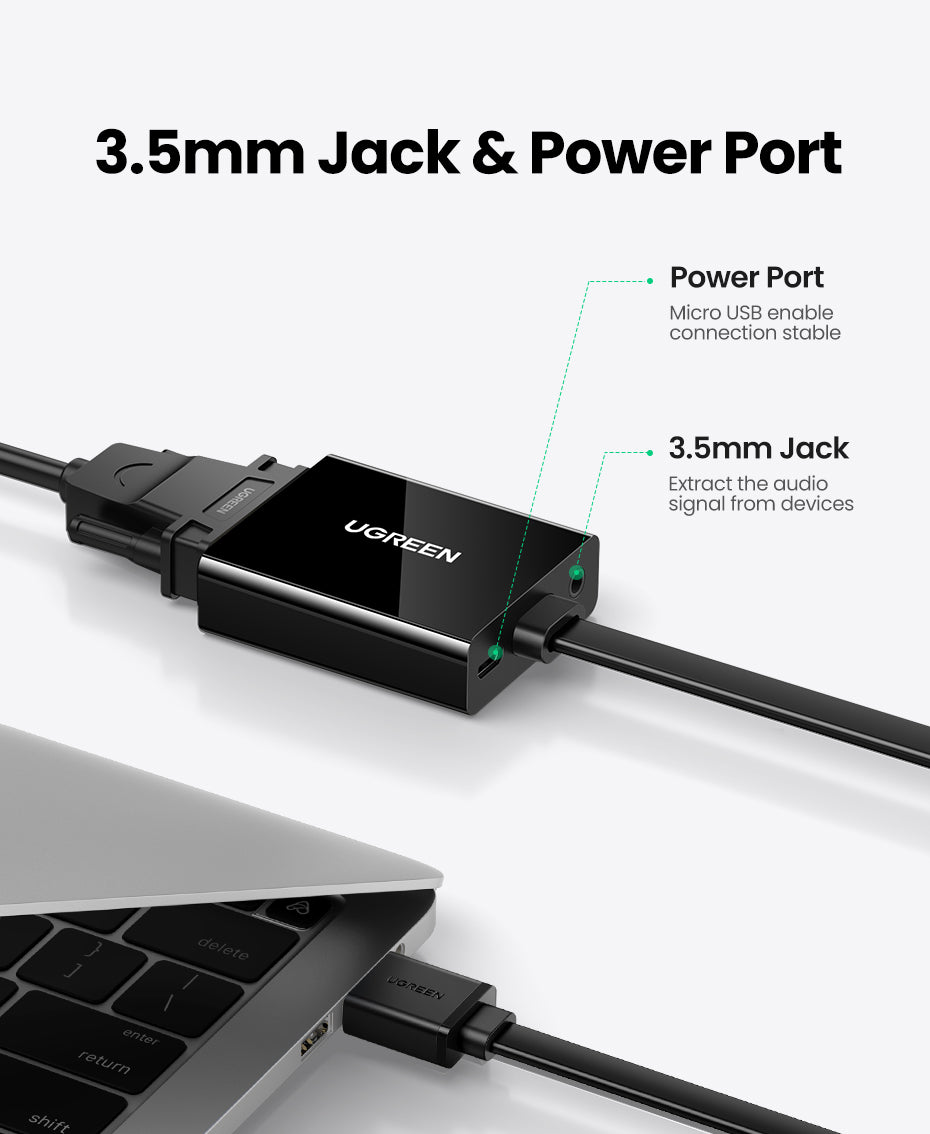 UGREEN HDMI to VGA Converter 25cm (Black) product image 10