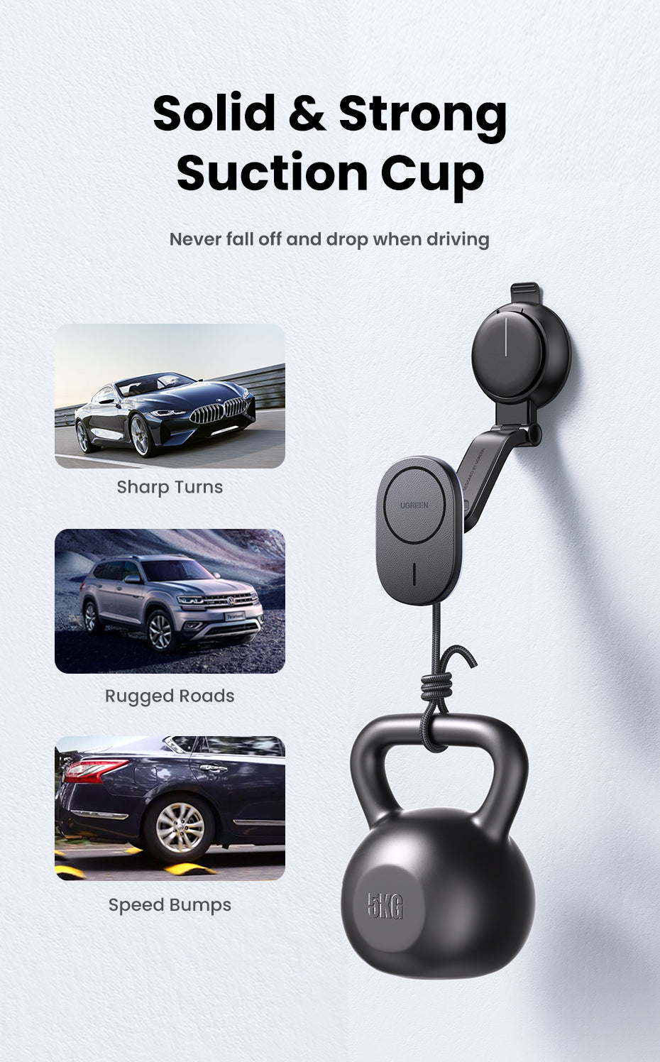 UGREEN Magnetic Car Wireless Charger 15W CD345 (Black) product image 5
