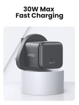 UGREEN 30W One Port USB-C GaN Fast Charger UK Space Grey product image 1