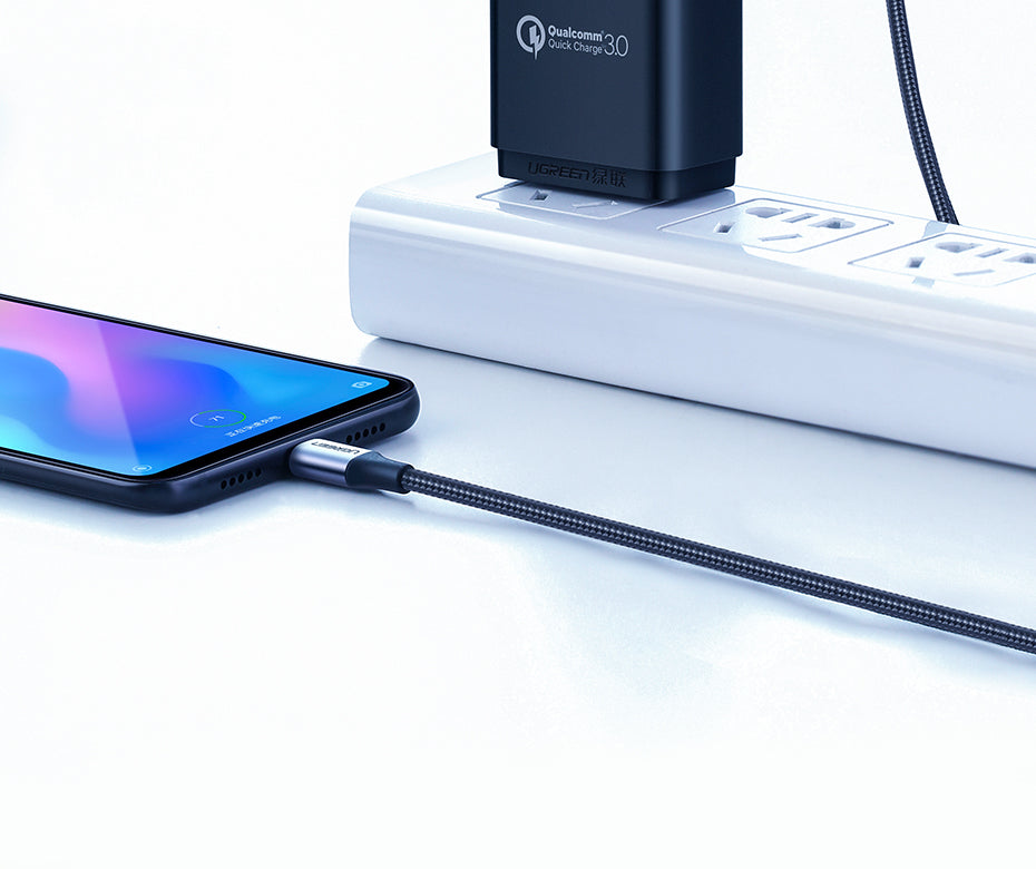 UGREEN USB-A 2.0 to USB-C Cable Nickel Plating Aluminum Braid 1.5m (Black) 18W product image 14