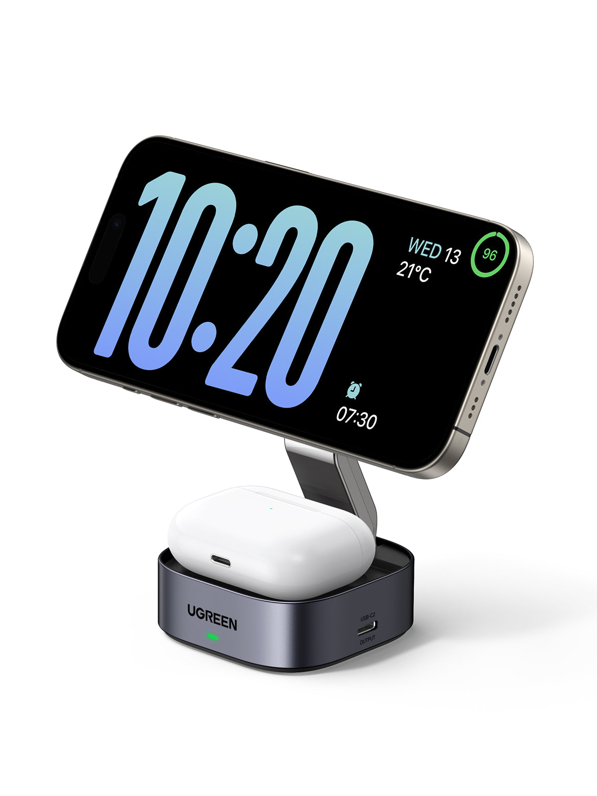 UGREEN 2-in-1 Magnetic Wireless Charger35278 7.5W (Space Grey) product image 12