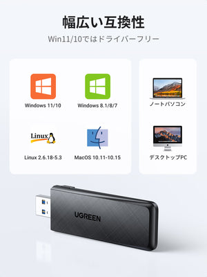 UGREEN AC1300 Wireless Network Adapter black product image 3