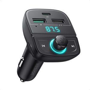 UGREEN Bluetooth Car Charger 3-Port (5.0+PD+QC3.0+USB Flash Drive+TF) (Black) product image 1