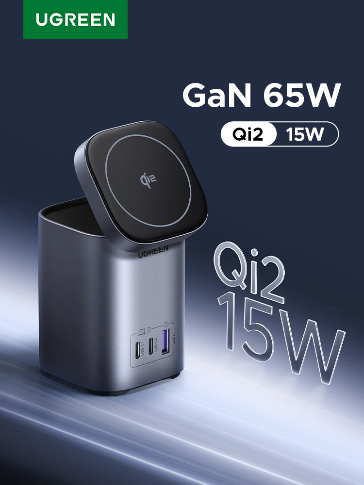 UGREEN 65W 2-in-1 GaN Desktop Fast Charger UK (Space Grey) product image 8