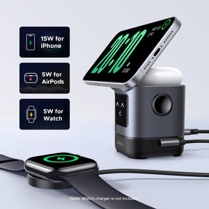 UGREEN Uno 2-in-1 Magnetic Wireless Charger 20w (Space Grey) product image 9