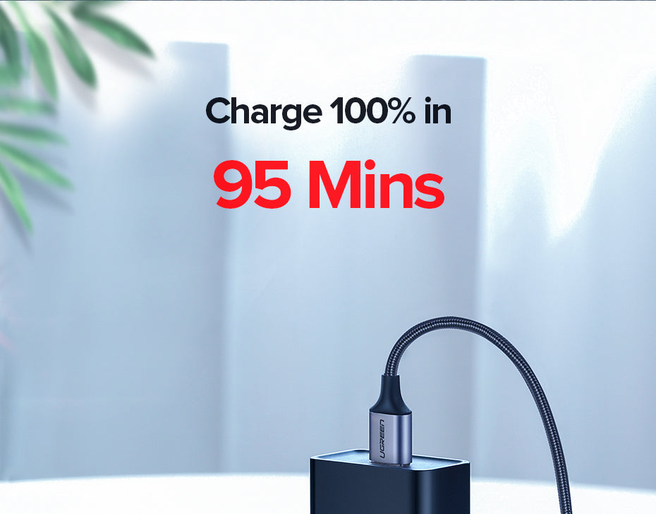UGREEN USB-A 2.0 to USB-C Cable Nickel Plating Aluminum Braid 1.5m (Black) 18W product image 15