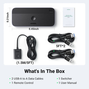 UGREEN USB 3.0 Sharing Switch 2 In 4 Out Black product image 5