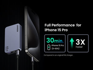 UGREEN Nexode Pro 65W 3-Port GaN Ultra-Slim Fast Charger 25356 Black product image 9