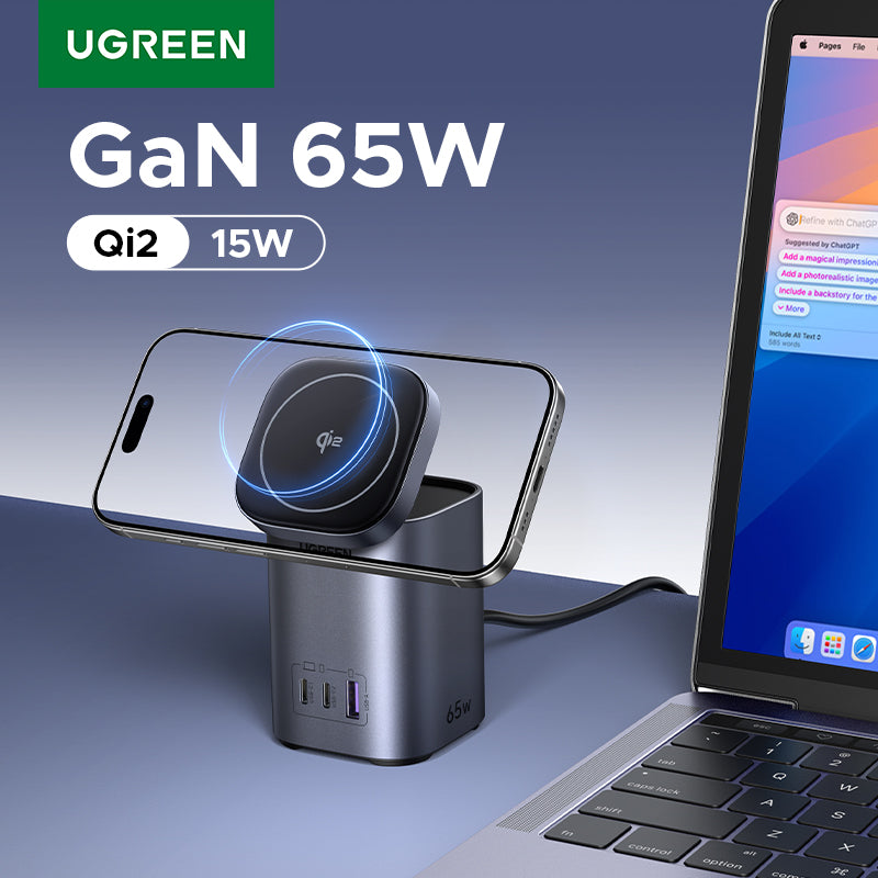 UGREEN 65W 2-in-1 GaN Desktop Fast Charger UK (Space Grey) product image 14
