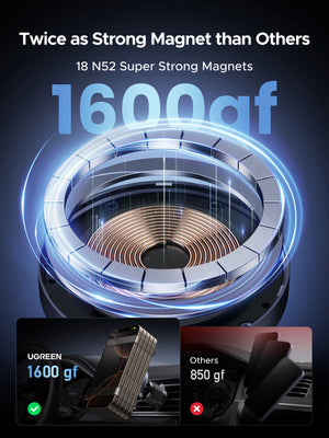 UGREEN Magnetic Car Wireless Charger 15W gray+ black product image 5
