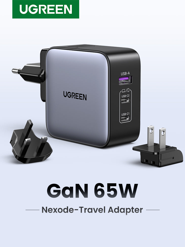 UGREEN Nexode GaN 65W Fast Charger USB CC Cable (3-Port) CD296 Black product image 2