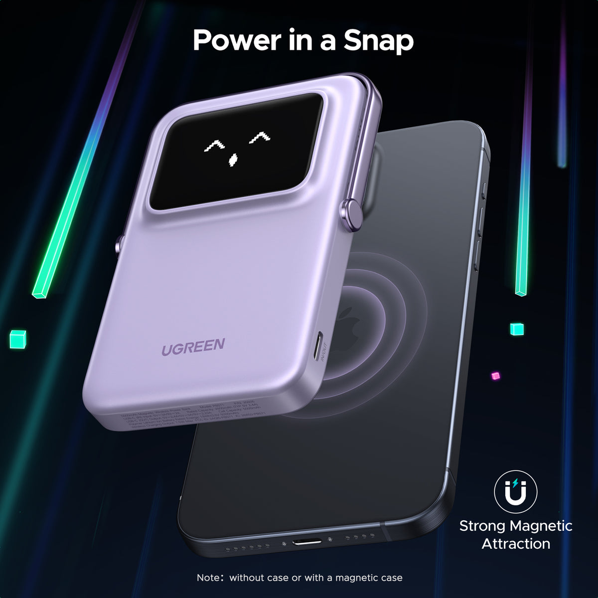UGREEN Uno 5000mAh 20W Magnetic Wireless Power Bank Black product image 2
