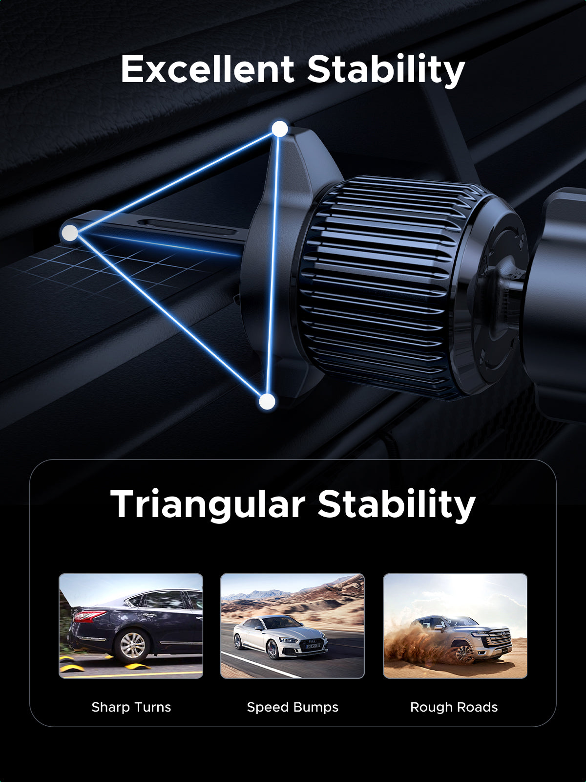 UGREEN Magnetic Car Wireless Charger 15W gray+ black product image 13