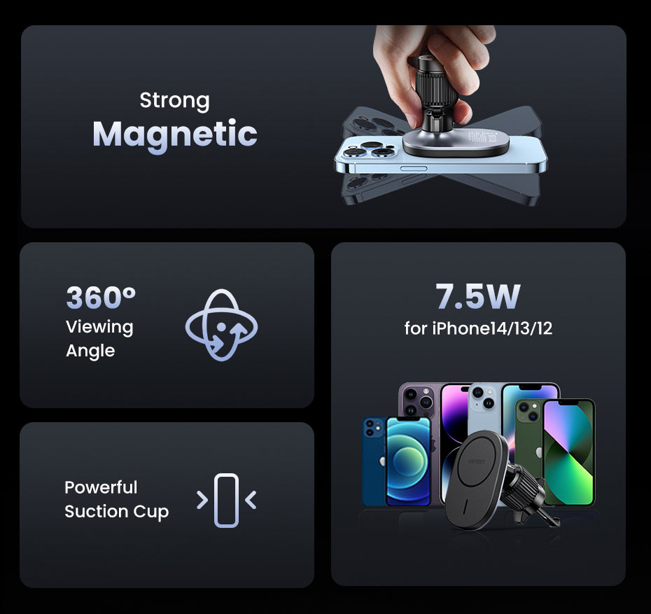 UGREEN Magnetic Car Wireless Charger 15W CD345 (Black) product image 9