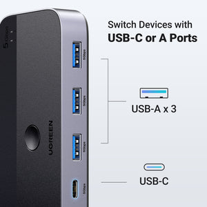 UGREEN USB 3.0 Sharing Switch 2 In 4 Out Black product image 1