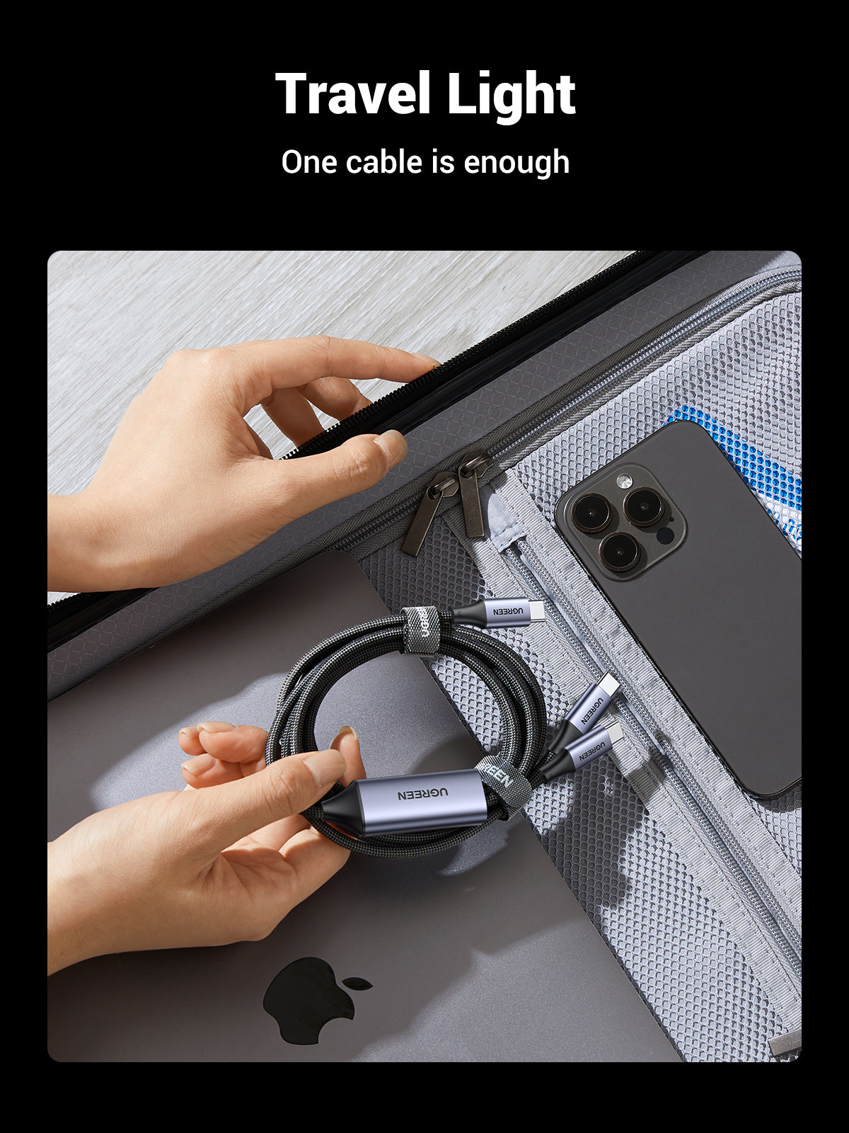UGREEN 2-in-1 Universal PD Fast Charging Cable 5A Max 100W max black product image 13