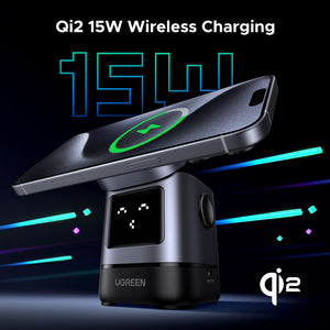 UGREEN Uno 2-in-1 Magnetic Wireless Charger 20w (Space Grey) product image 5