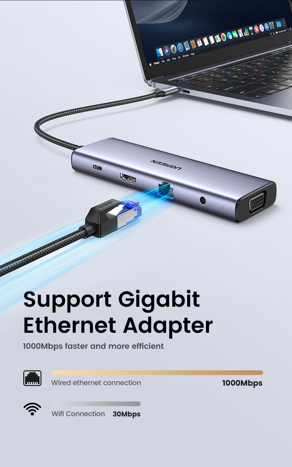 UGREEN USB-C Multifunction Adapter Grey product image 6