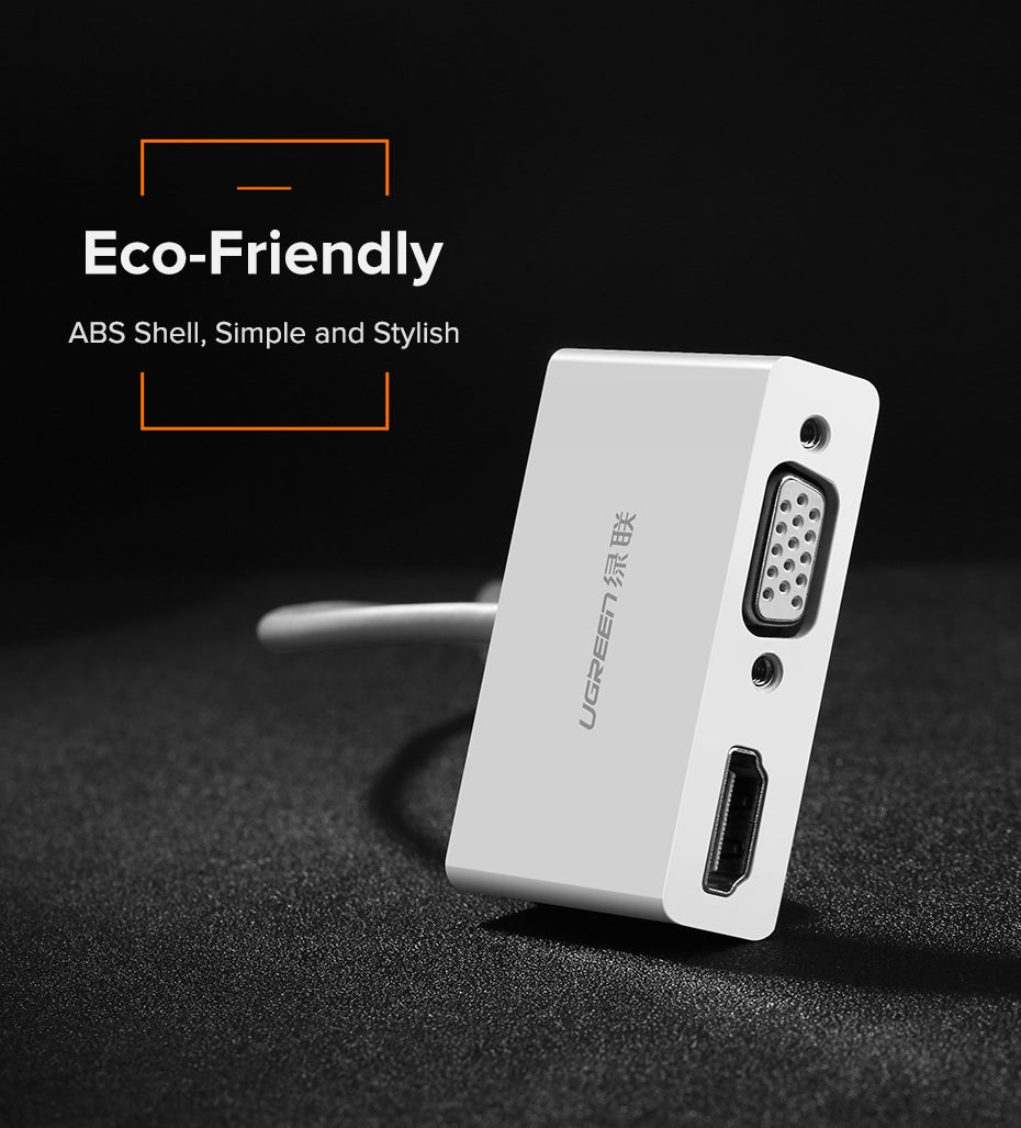 UGREEN USB Type C to HDMI + VGA Converter (White) product image 10