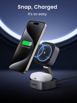 UGREEN 2-in-1 Magnetic Wireless Charger35278 7.5W (Space Grey) product image 7