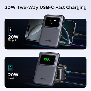 UGREEN Uno 5000mAh 20W Magnetic Wireless Power Bank Black product image 3